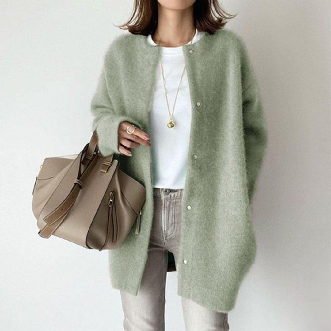 Gebreid Vest | Dames Cardigan met Zacht Acrylmix en Lange Mouwen