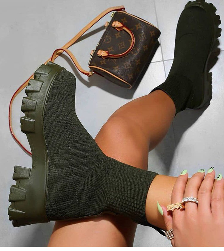 Dames Enkelhoge Enkellaarsjes – Casual Laarzen voor Herfst en Winter