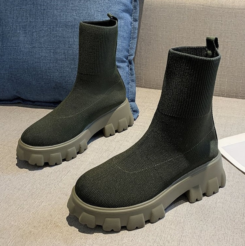 Dames Enkelhoge Enkellaarsjes – Casual Laarzen voor Herfst en Winter