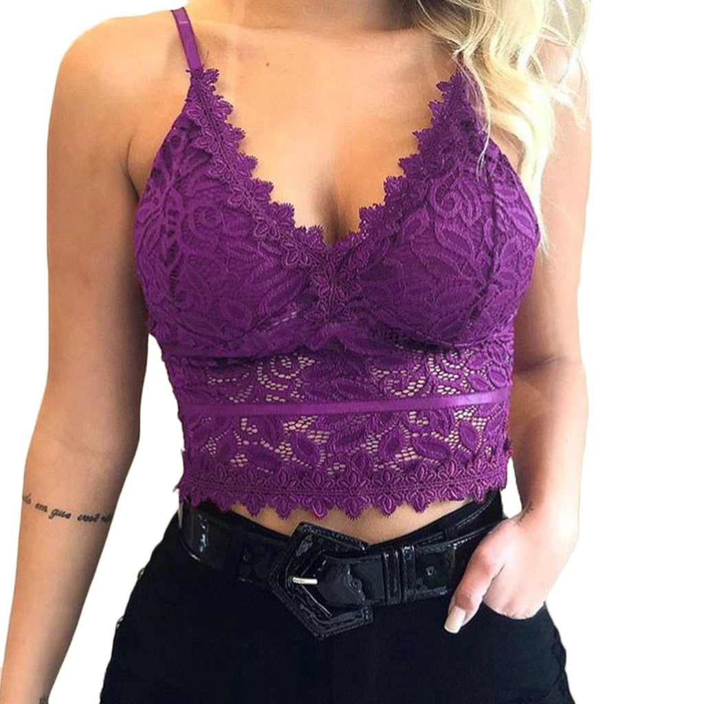 Gisela | Dames Kanten Crop Top – Verfijnde Pasvorm – Verstelbare Bandjes
