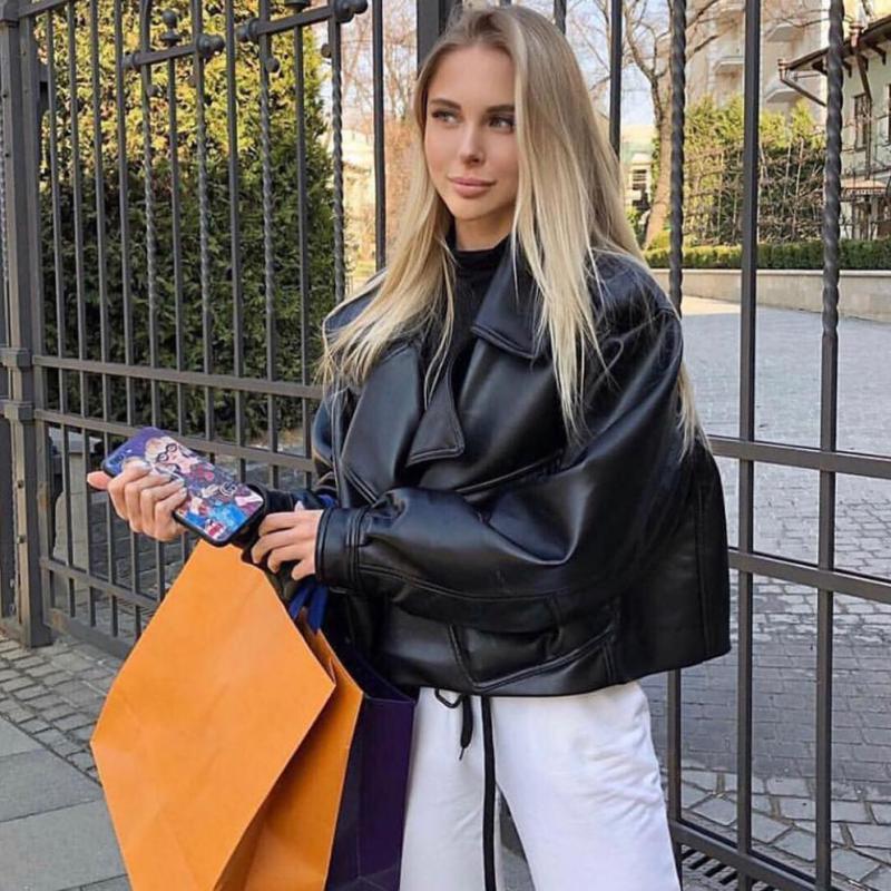 Imogen cropped jack dames | Stoer nepleren jasje met kraag en getailleerde snit