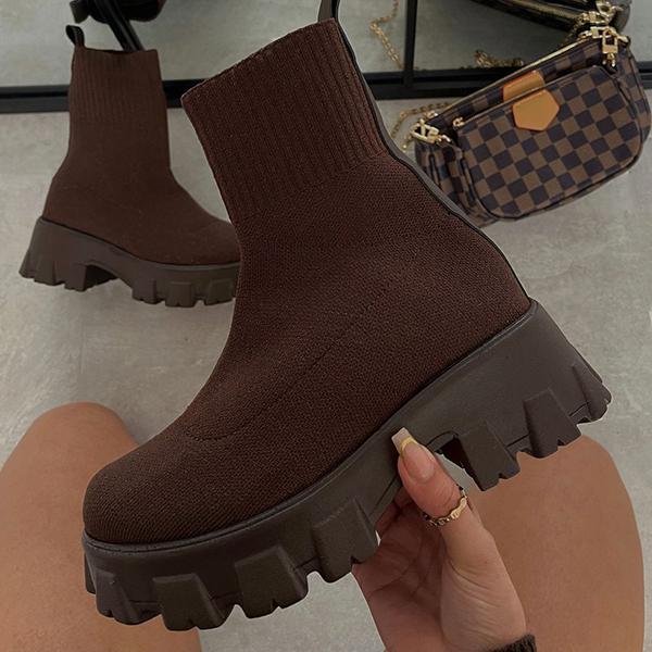 Dames Enkelhoge Enkellaarsjes – Casual Laarzen voor Herfst en Winter
