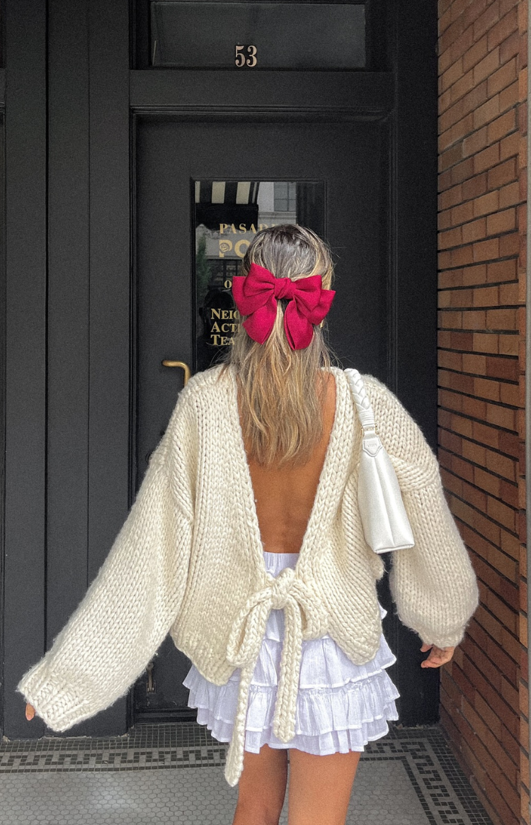 Celeste Cardigan Knit | Dames gebreid vest met striksluiting en luxe breisteek