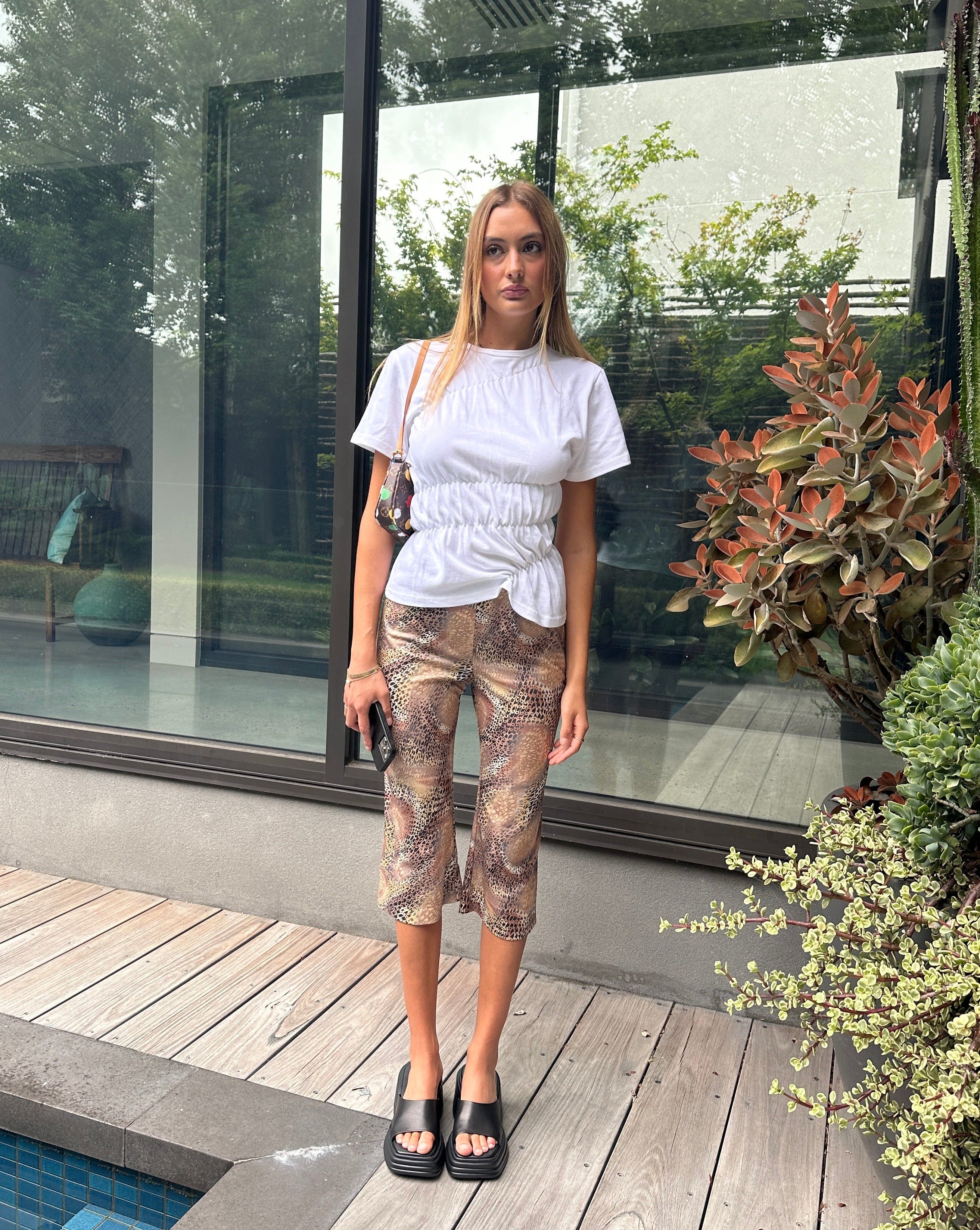 Mellbourne - Katoenen dames T-shirt met scrunch-details