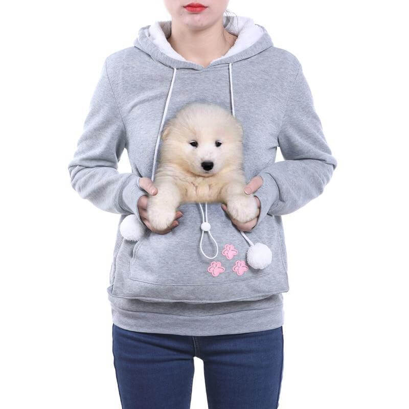 Unisex Oversized Hoodie met Kangoeroezak – Draagbuidel voor Kat of Kleine Hond, Casual Loungewear voor Thuis en Winter