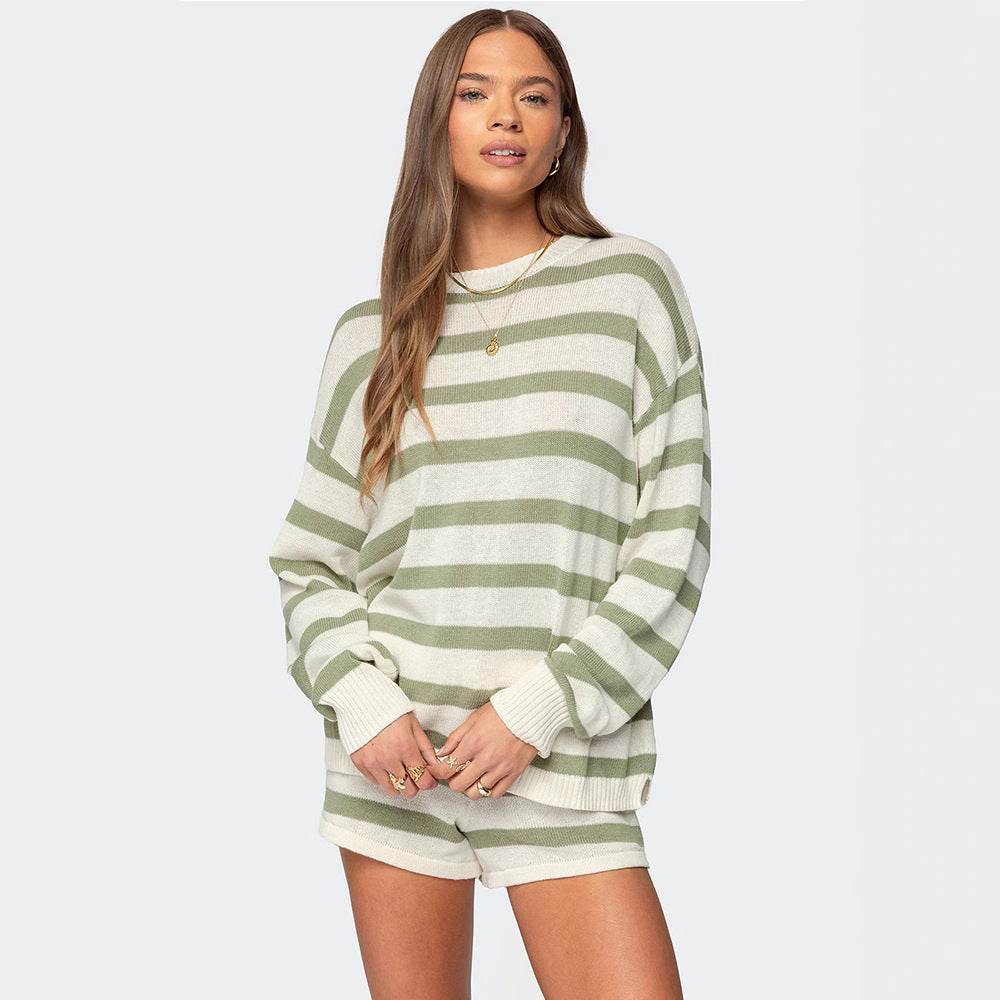 Dames Oversized Set – Casual met Korte Broek en Trui voor Lente en Zomer
