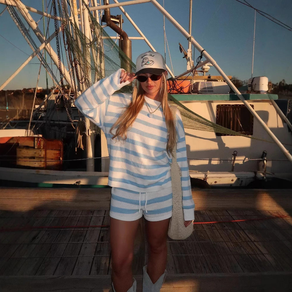 Dames Oversized Set – Casual met Korte Broek en Trui voor Lente en Zomer
