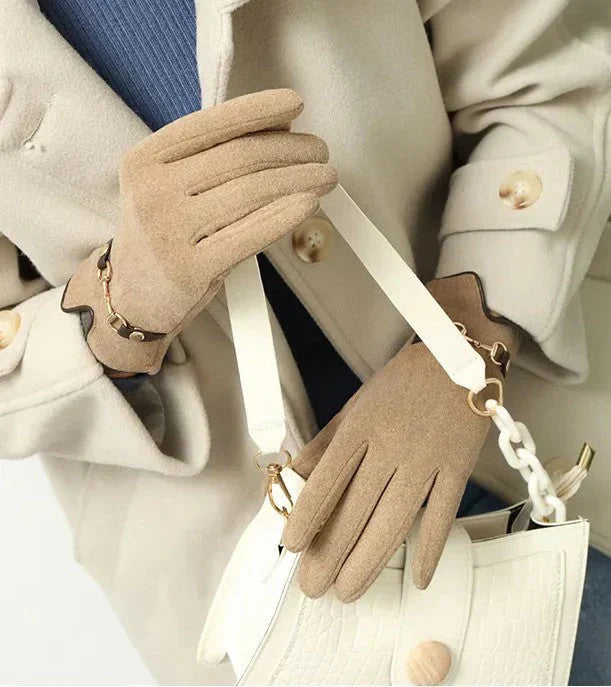 Elegante Warme Dames Handschoenen | Luxe winterhandschoenen met stijlvolle kettingdetail