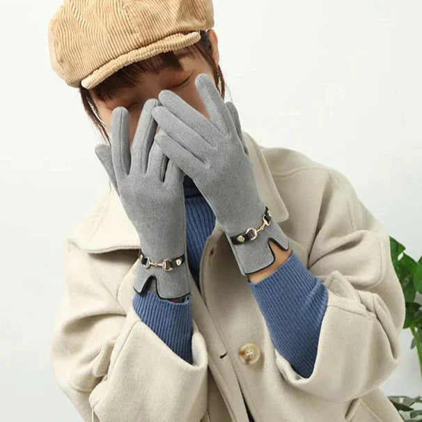 Elegante Warme Dames Handschoenen | Luxe winterhandschoenen met stijlvolle kettingdetail
