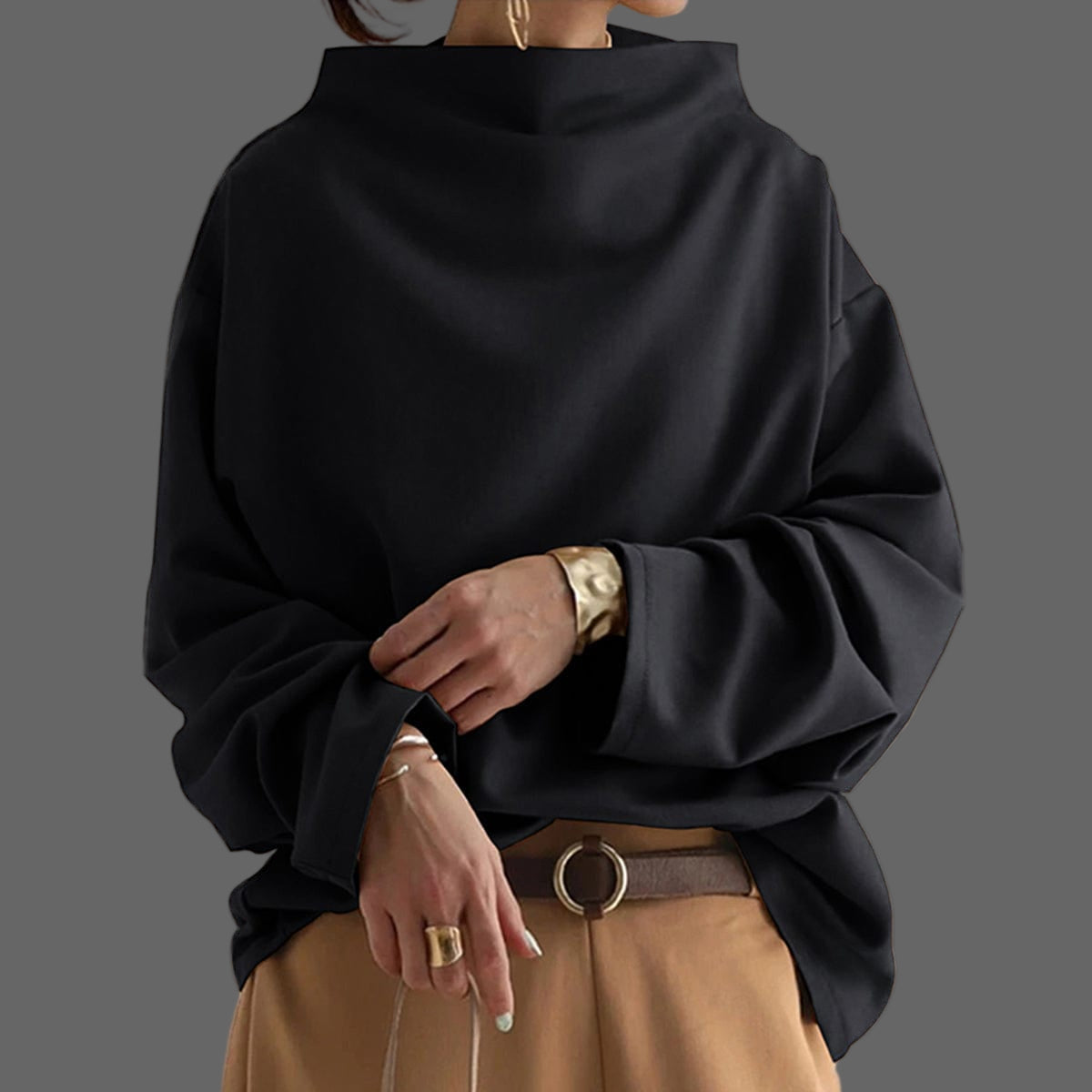 Dames Oversized Trui – Zachte Brei, Effen, Casual