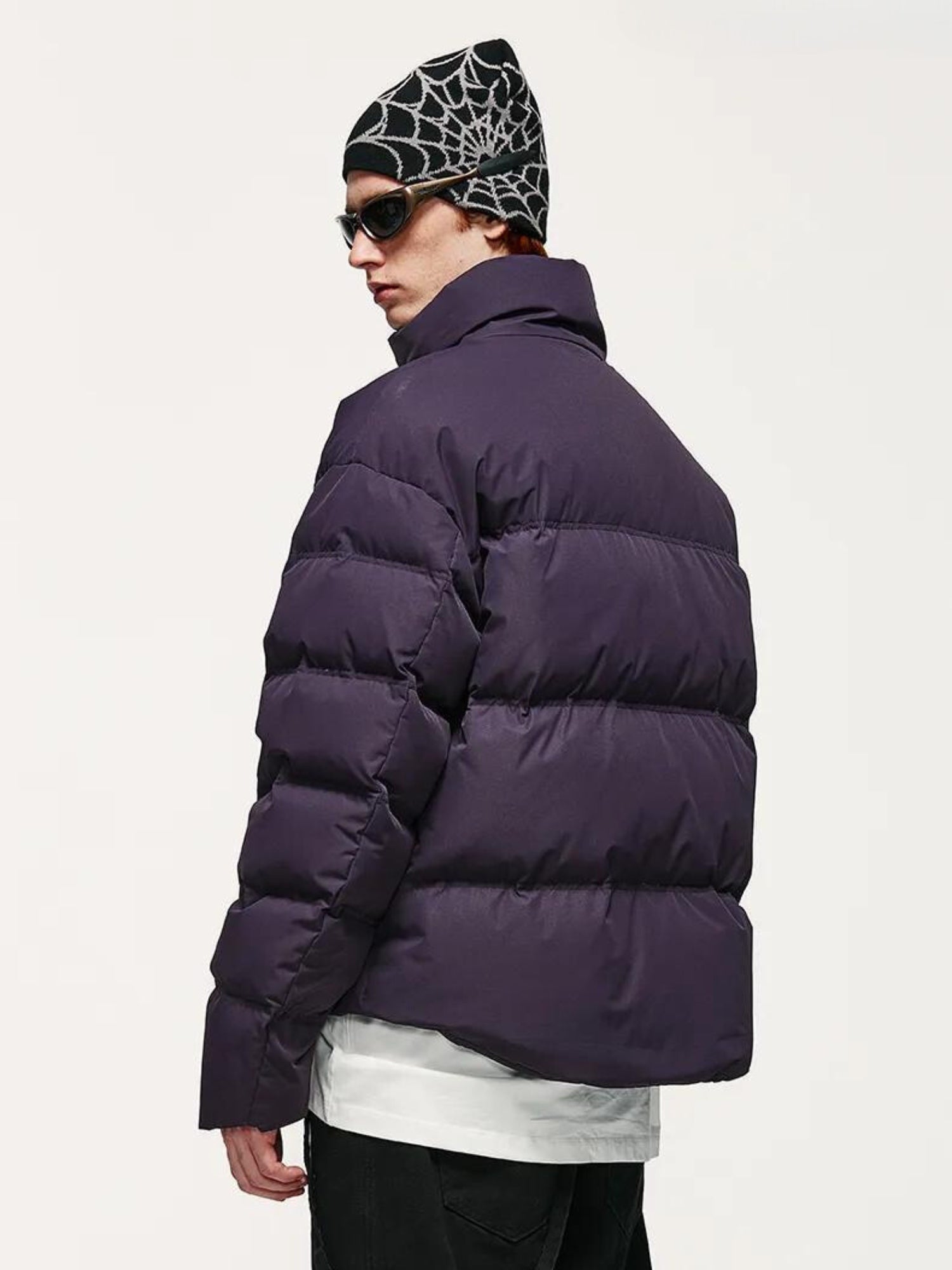 Heren Puffer Jack Kort Model met Hoge Kraag en Rits
