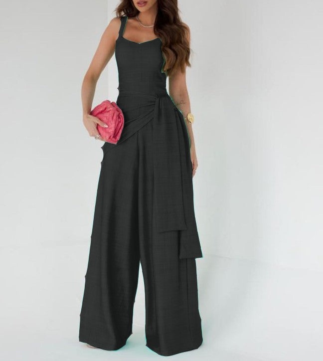 Grietje | Dames Jumpsuit – Elegante Pasvorm – Wijde Pijpen – Mouwloos