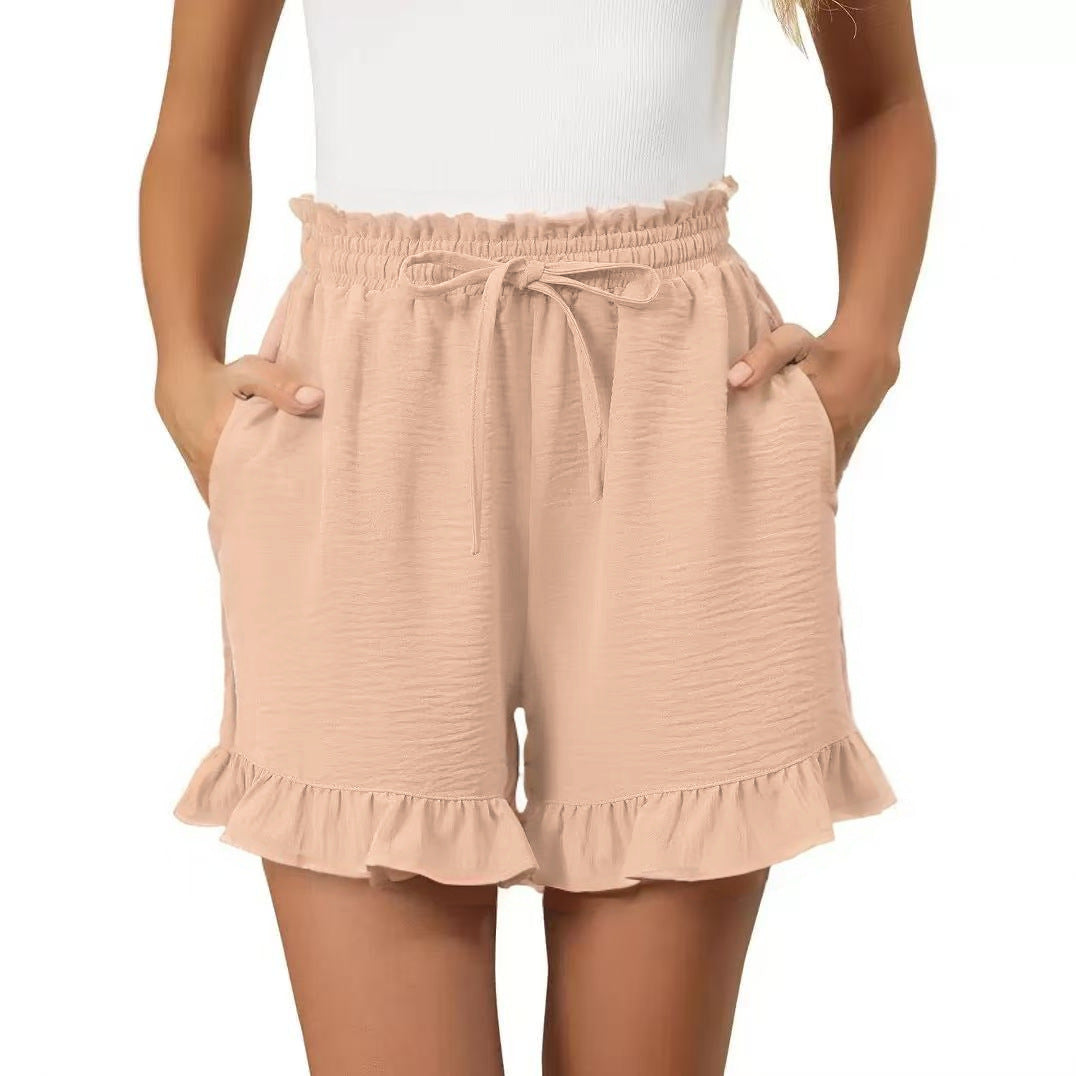 Evelyne | Dames Shorts – Relaxed Fit – Ruffle Zoom – Elastische Taille met Koord
