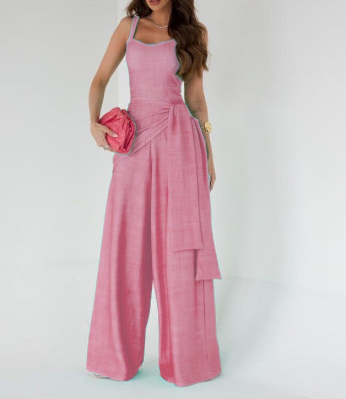 Grietje | Dames Jumpsuit – Elegante Pasvorm – Wijde Pijpen – Mouwloos