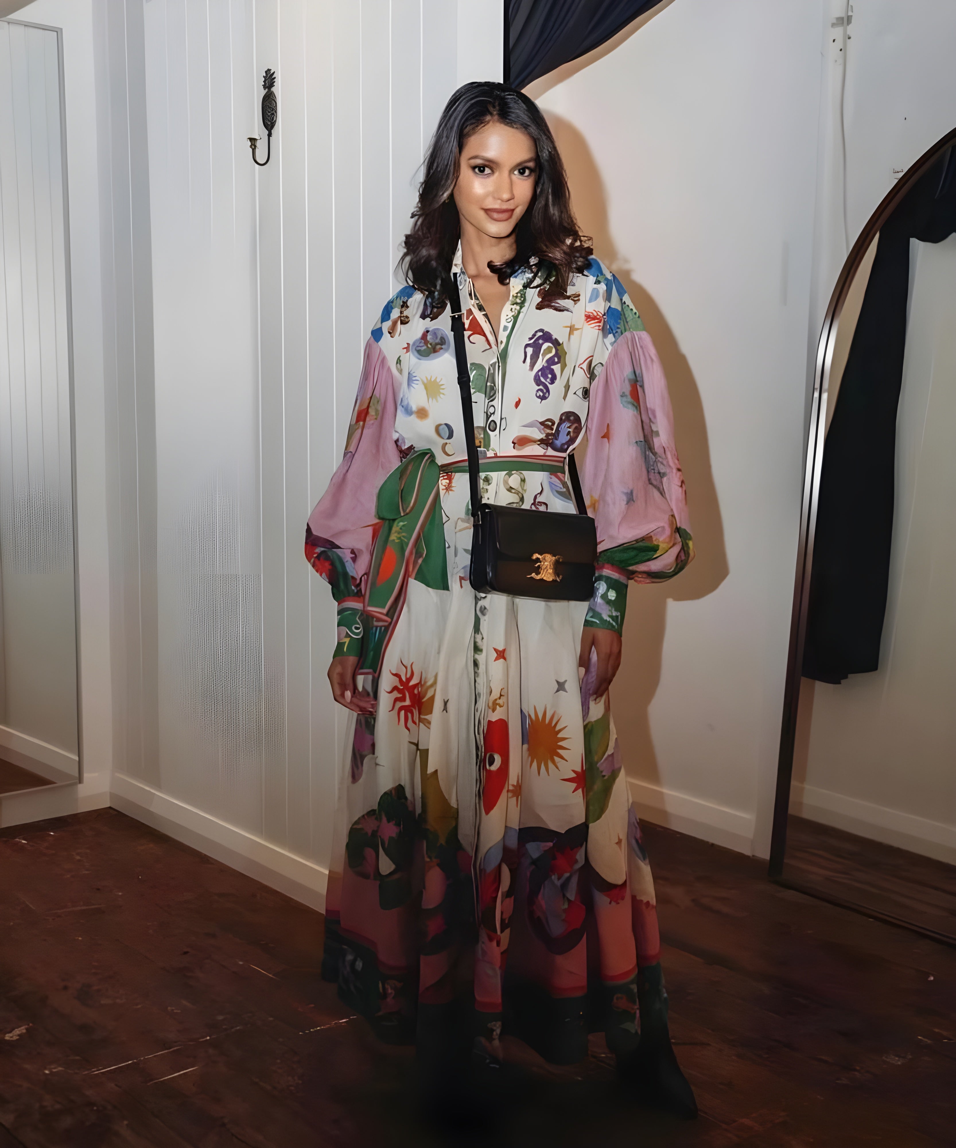 Kleurijke Italiaanse Maxi Jurk voor Dames