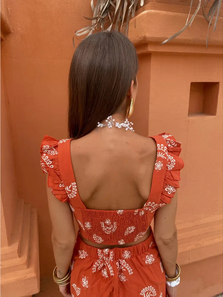 Zahara - Boho Crop Top En Midi Rok