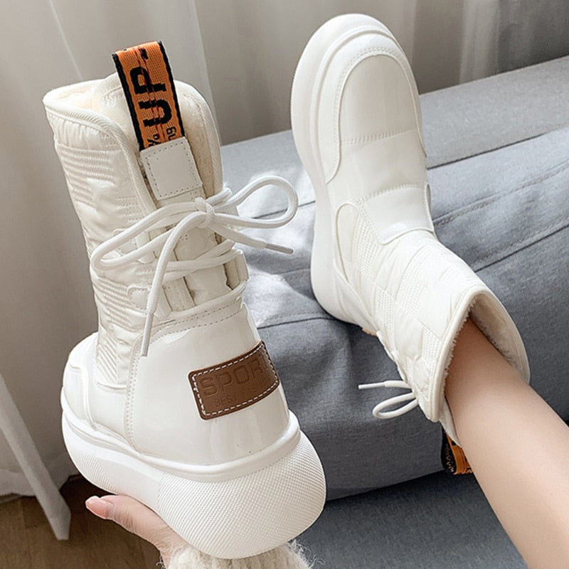 Dames Waterdichte Enkellaarsjes – Warm Gevoerd, Winterlaarzen voor Regen