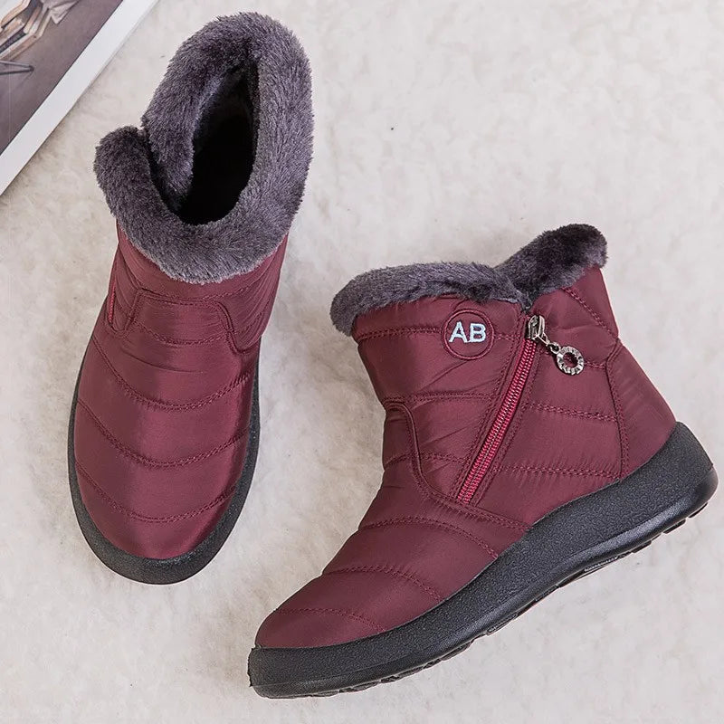 Dames Enkellaarsjes met Bontvoering | Warme Casual Boots voor Herfst & Winter