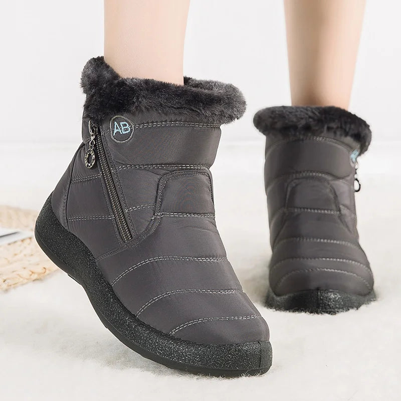 Dames Enkellaarsjes met Bontvoering | Warme Casual Boots voor Herfst & Winter