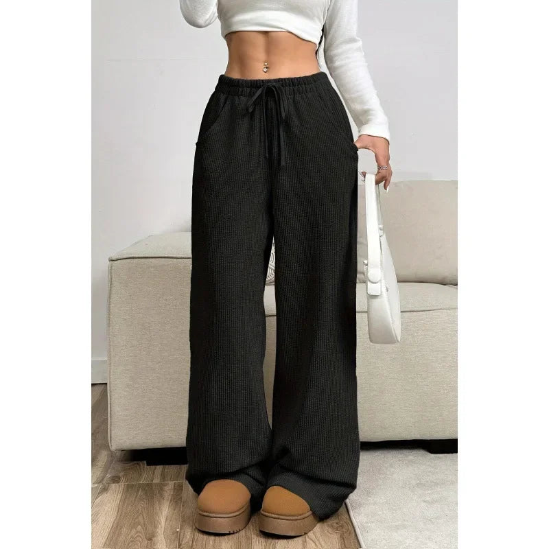Dames Hoog Getailleerde Corduroy Broek – Relaxed Fit, Casual voor Herfst/Winter
