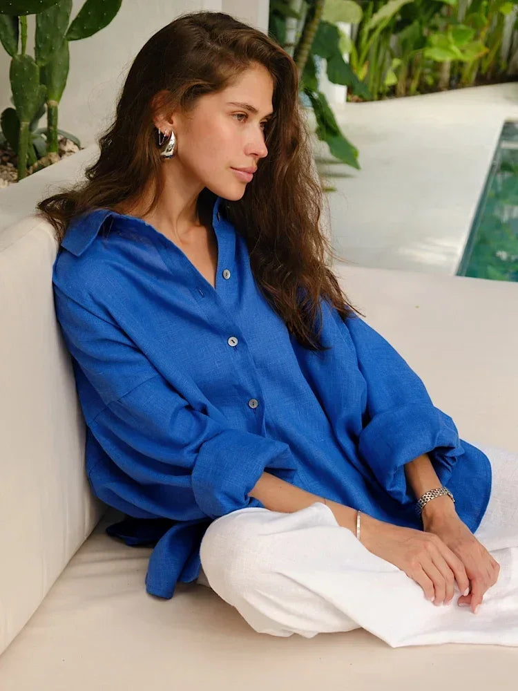 Linnen Blouse Dames – Oversized en Lichtgewicht voor een Tijdloos Stijlstatement
