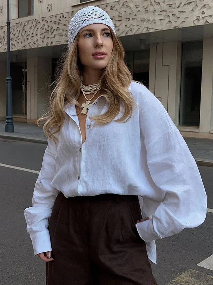 Linnen Blouse Dames – Oversized en Lichtgewicht voor een Tijdloos Stijlstatement