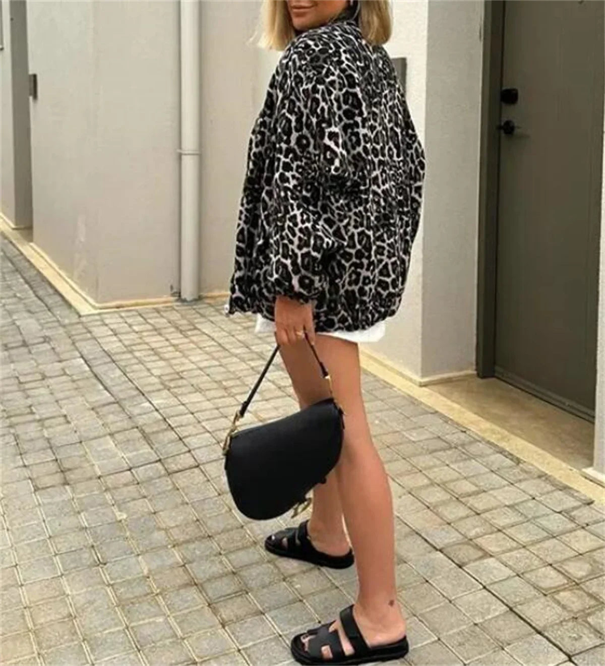 Leopard bomberjas dames | Trendy tussenjas met luipaardprint en ritssluiting