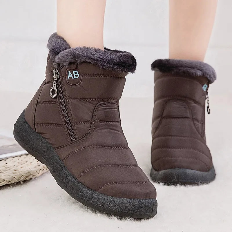 Dames Enkellaarsjes met Bontvoering | Warme Casual Boots voor Herfst & Winter