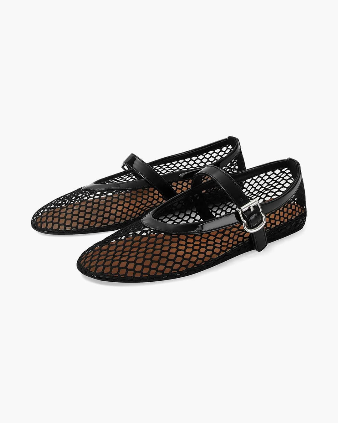 Juliette Mesh Ballerina's | Dames ballerina's met ademend mesh en leren details