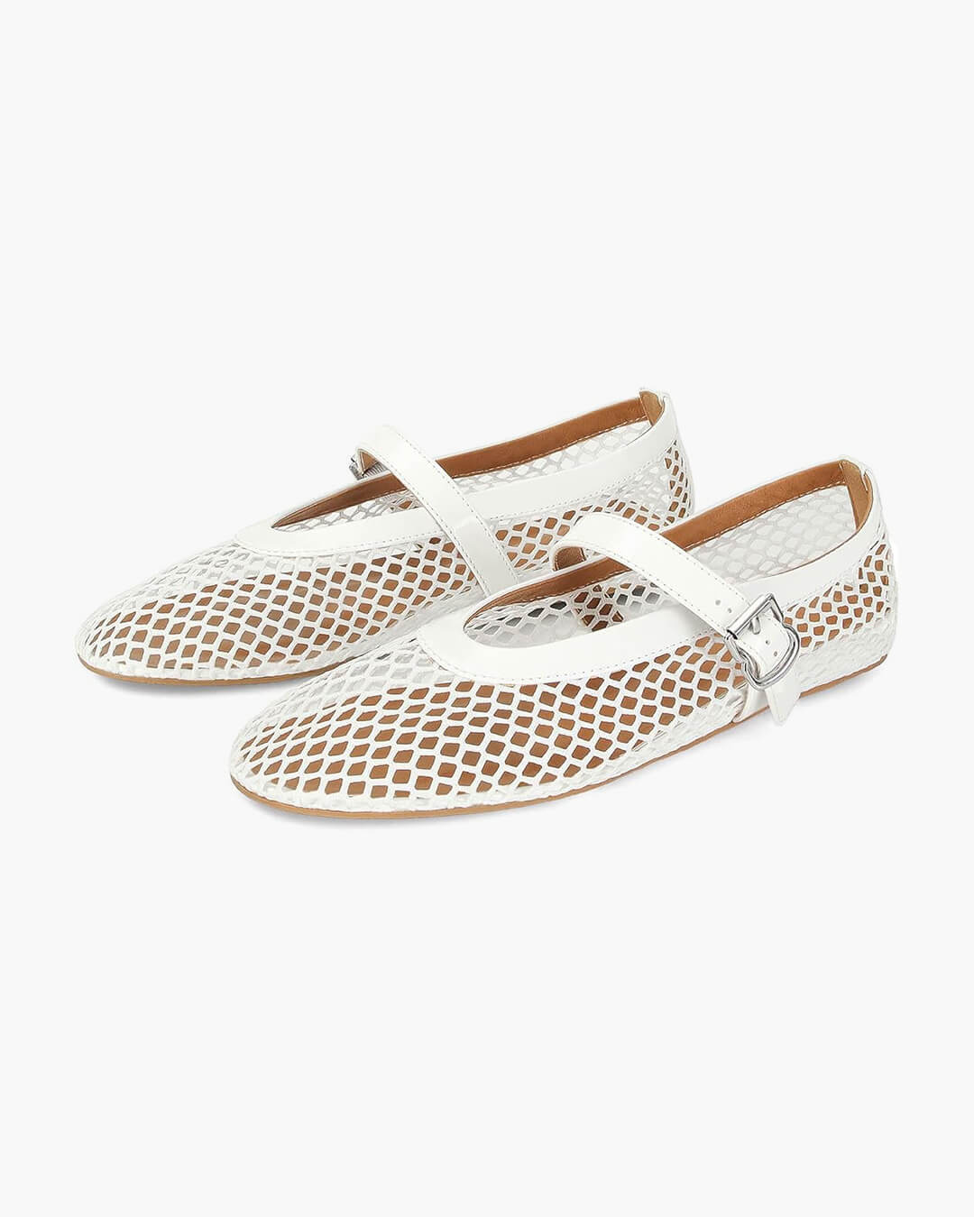 Juliette Mesh Ballerina's | Dames ballerina's met ademend mesh en leren details