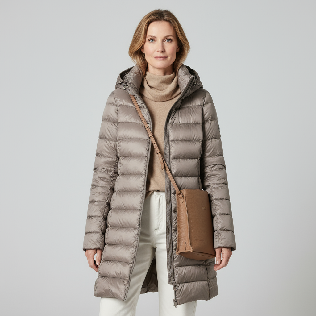 Dames Ultralichte Gewatteerde Winterjas met Capuchon – Zwart, Waterafstotend, Ideaal voor Koude Dagen