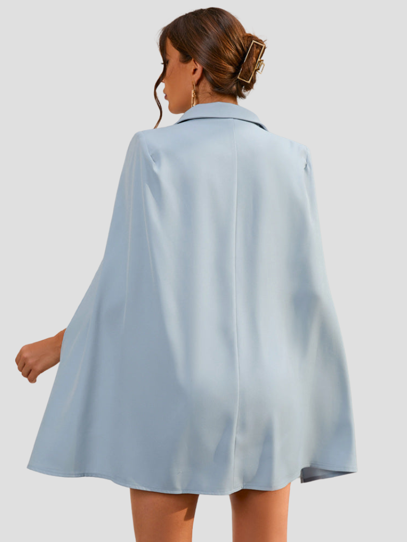 Elegante Cape Blazer Jurk Voor Dames