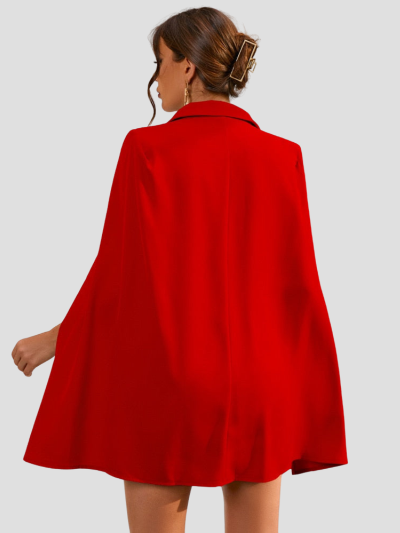 Elegante Cape Blazer Jurk Voor Dames