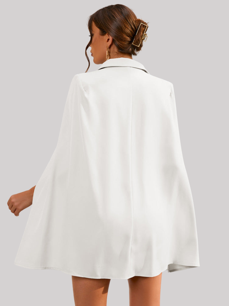 Elegante Cape Blazer Jurk Voor Dames