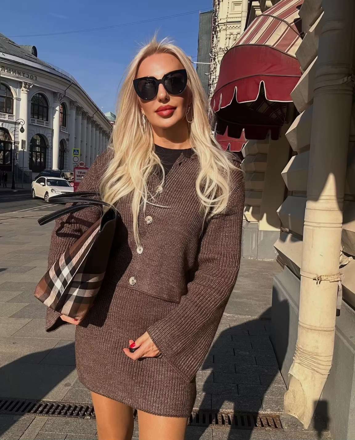 Natasja Knit Co-ord Set | Dames knit set met cardigan en rokje in casual chic stijl