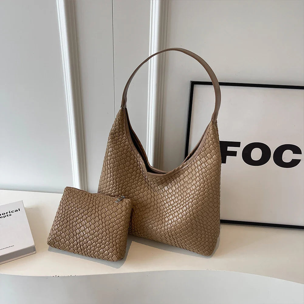 Benita Geweven Tas | Vegan Schoudertas met Pouch