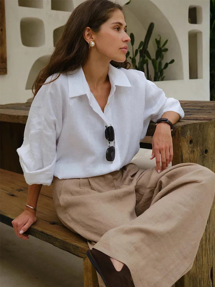 Linnen Blouse Dames – Oversized en Lichtgewicht voor een Tijdloos Stijlstatement