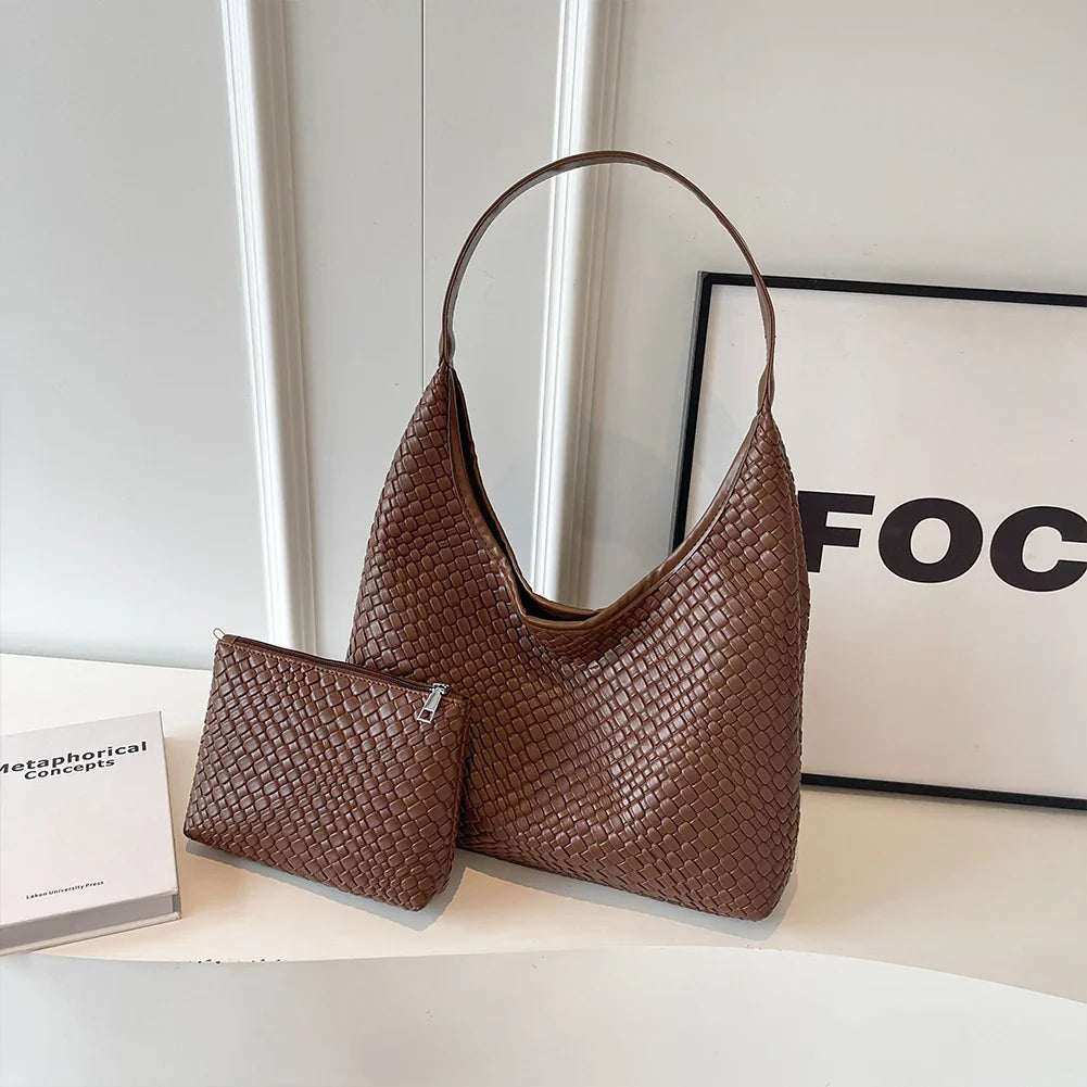 Benita Geweven Tas | Vegan Schoudertas met Pouch
