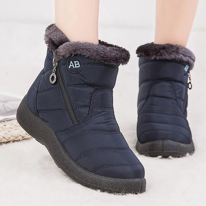 Dames Enkellaarsjes met Bontvoering | Warme Casual Boots voor Herfst & Winter