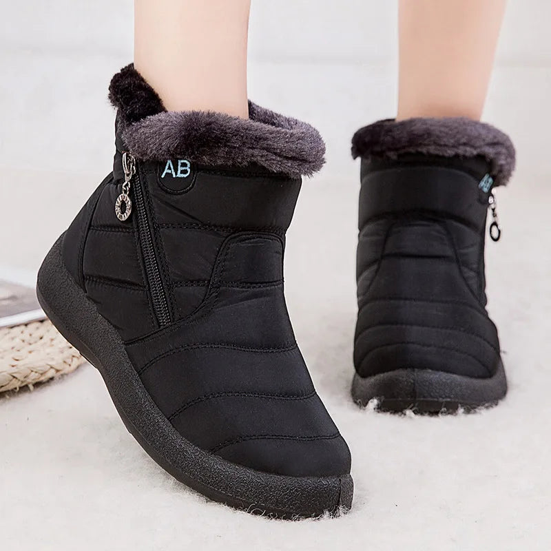 Dames Enkellaarsjes met Bontvoering | Warme Casual Boots voor Herfst & Winter