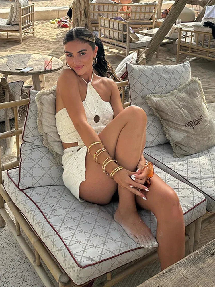 Kiara Gehaakte Cut-Out Mini Jurk voor Dames