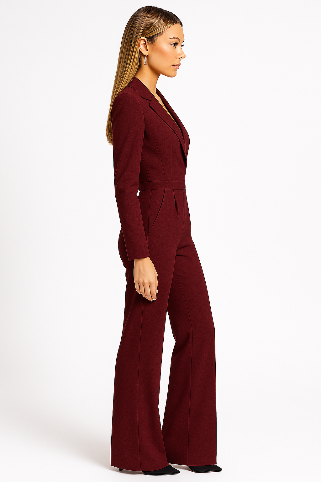 Dames Elegante Wijde Pijpen Jumpsuit – Zwart, V-Hals voor Feestelijke Gelegenheden en Avondkleding