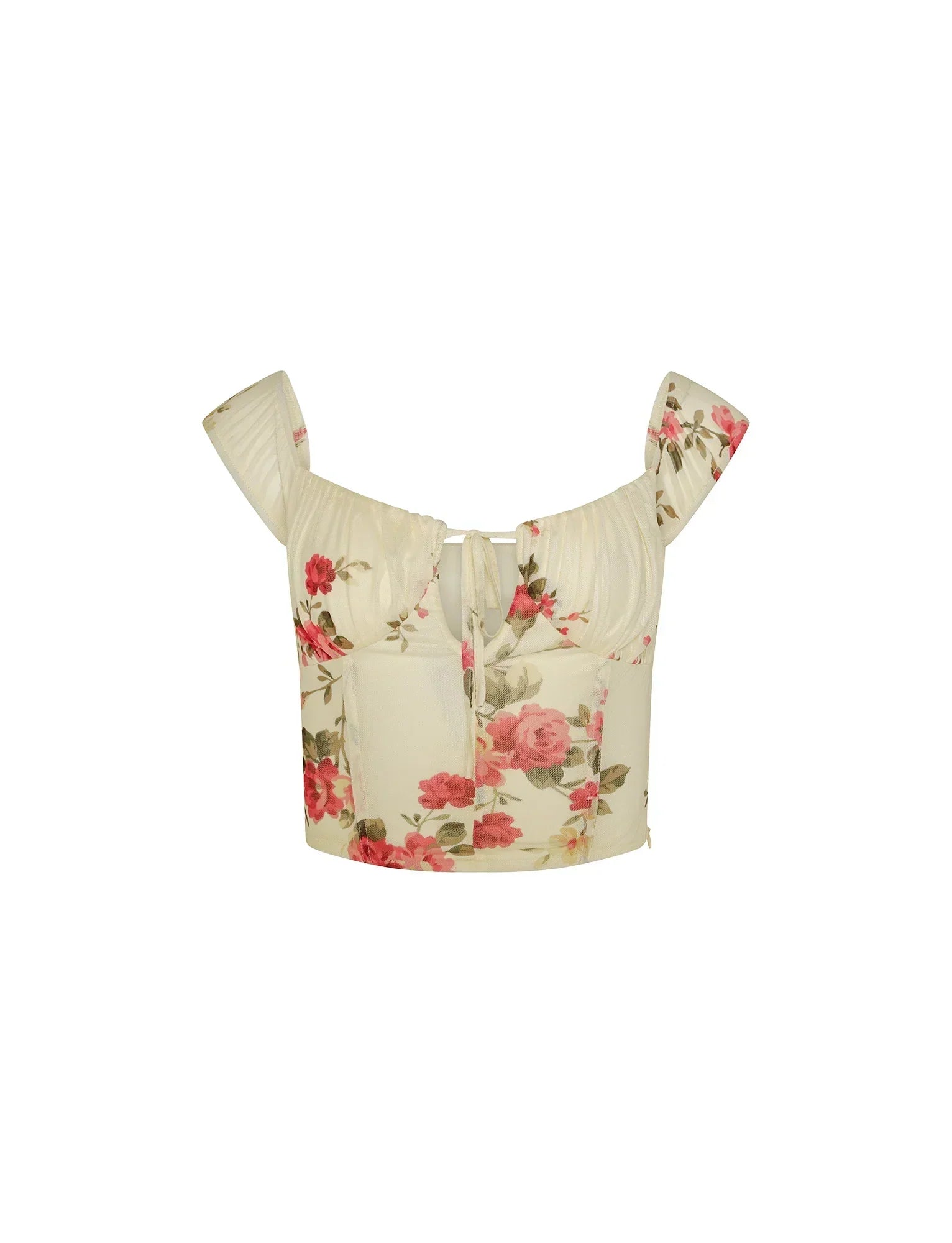 Evianna | Dames Crop-Top & Overslag Minirok Set – Bloemig Chic Coördinaat