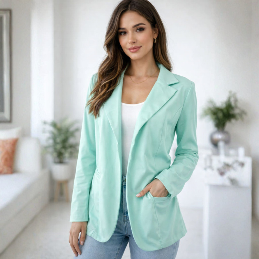 Jaisley - Pastel Blazer Met Zakken Elegant Damesmode
