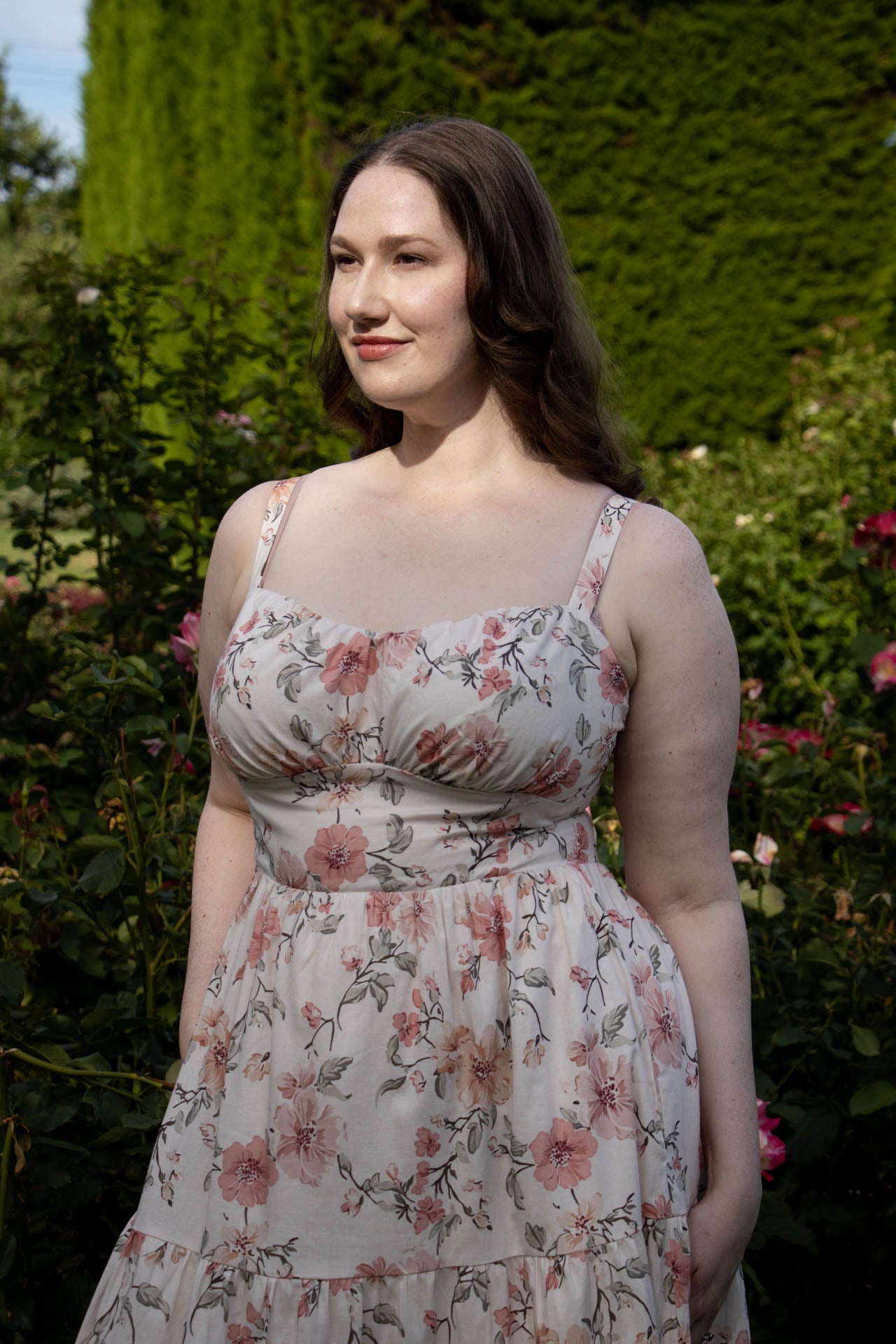 Emilienne | Dames Midi-jurk met Puffmouwen – Zomers Stralend Bloemendesign