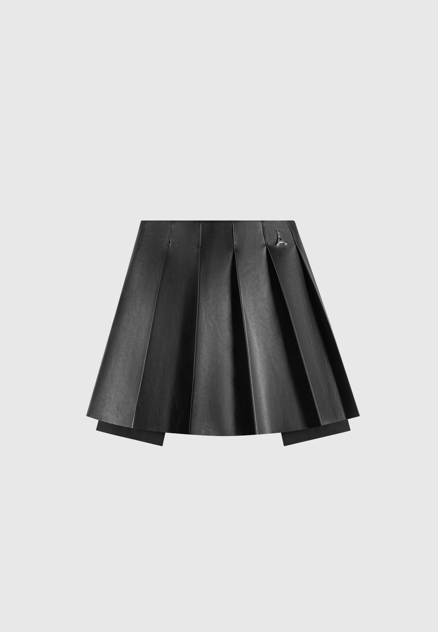 Leren skort dames | Zwarte geplooide skort met elegante uitstraling