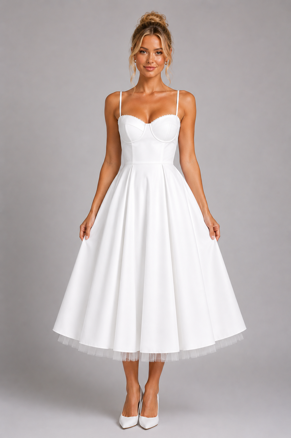 Dames Corsetjurk Midi met Volle Laagjesrok