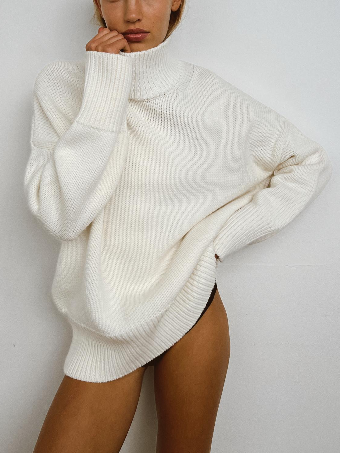 Dames Coltrui Wolmix - Gebreide Pullover met Rechte Pasvorm