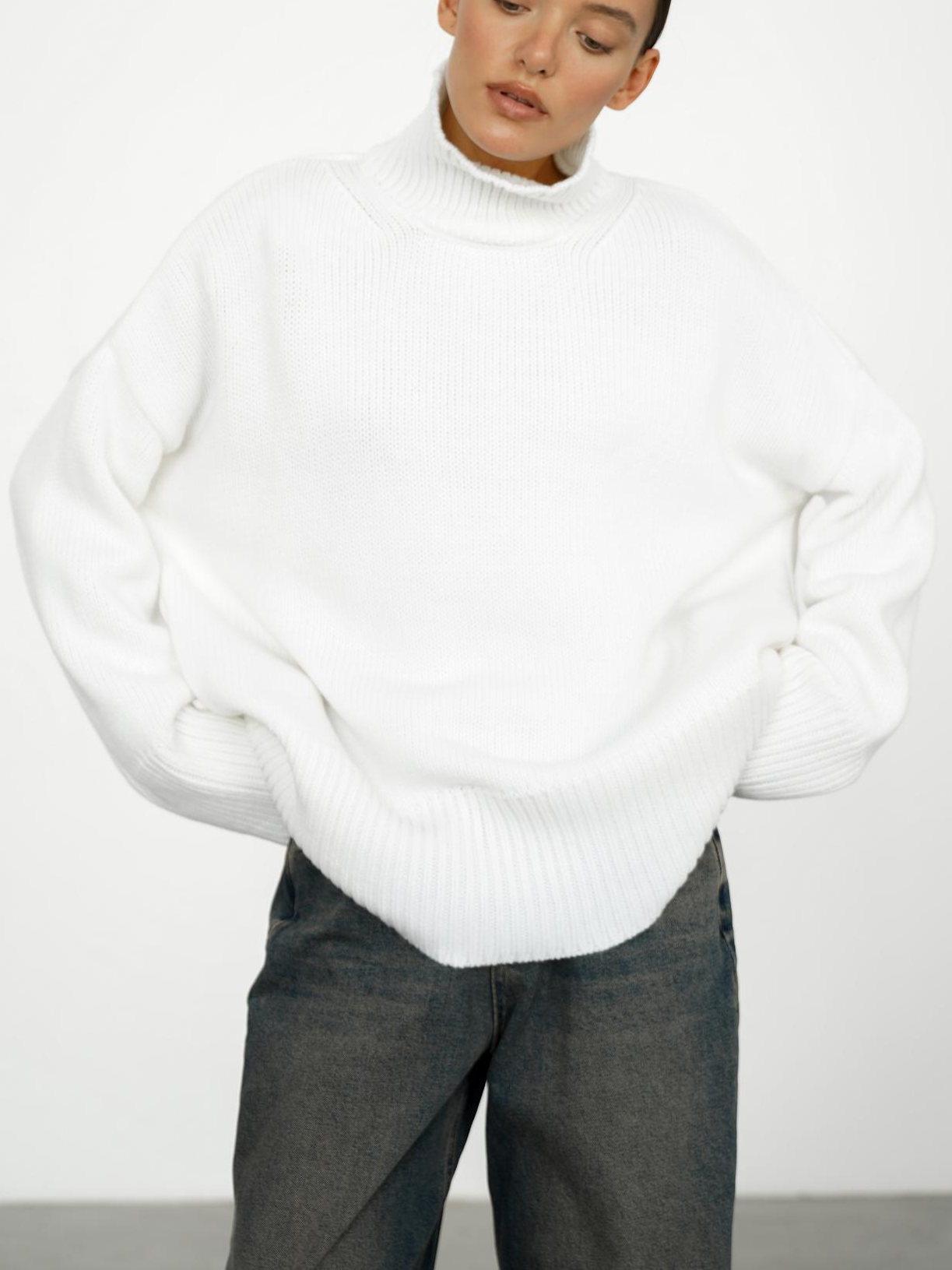 Dames Coltrui Wolmix - Gebreide Pullover met Rechte Pasvorm