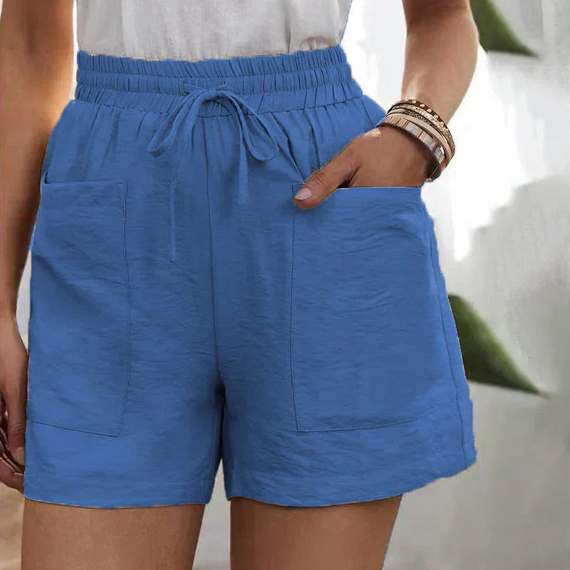 Coleta | Dames Linnen Short – Hoge Taille, Verstelbaar Koord, Losvallend Model